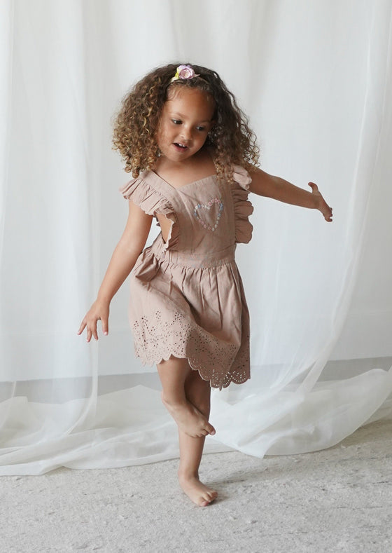 Chloé | Corduroy Cotton Anglaise Dress | Wistful Mauve