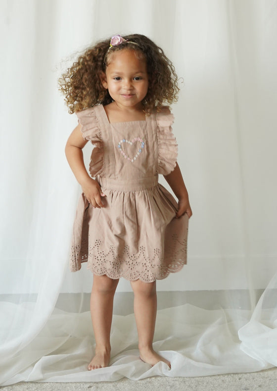 Chloé | Corduroy Cotton Anglaise Dress | Wistful Mauve