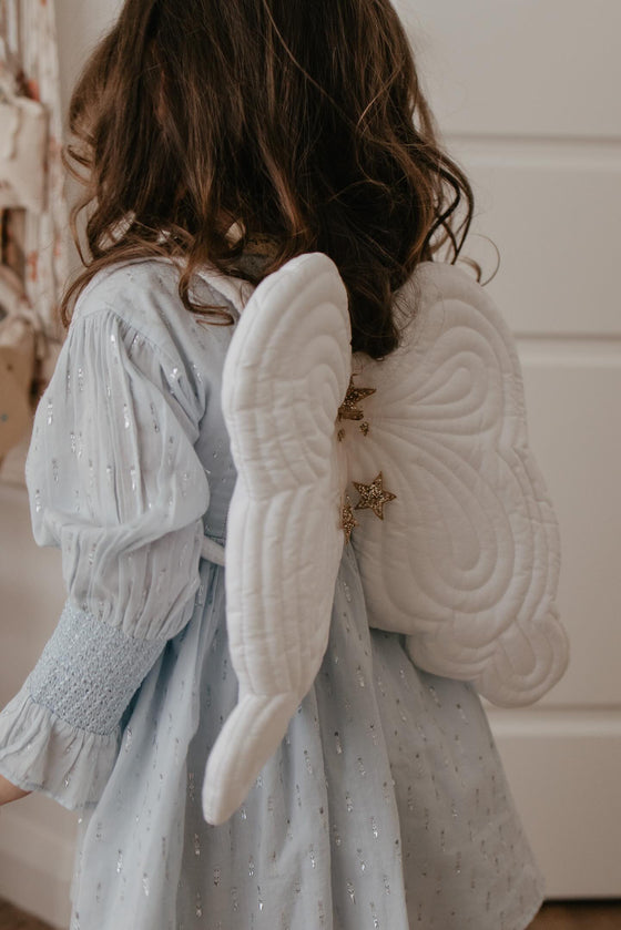 Harlow | Cotton Sparkle Dress | Baby Blue