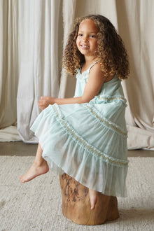  Wisteria | Embellished Tulle Frill Dress | Cyan