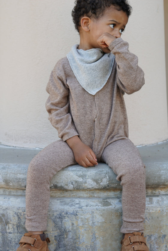 Thermal Merino Romper | Brown Melange