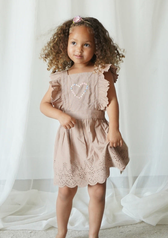 Chloé | Corduroy Cotton Anglaise Dress | Wistful Mauve