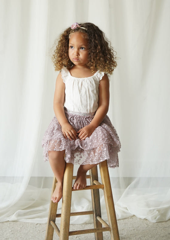 Angeline | Embroidered Sparkle Tulle Skirt | Mulberry Sparkle