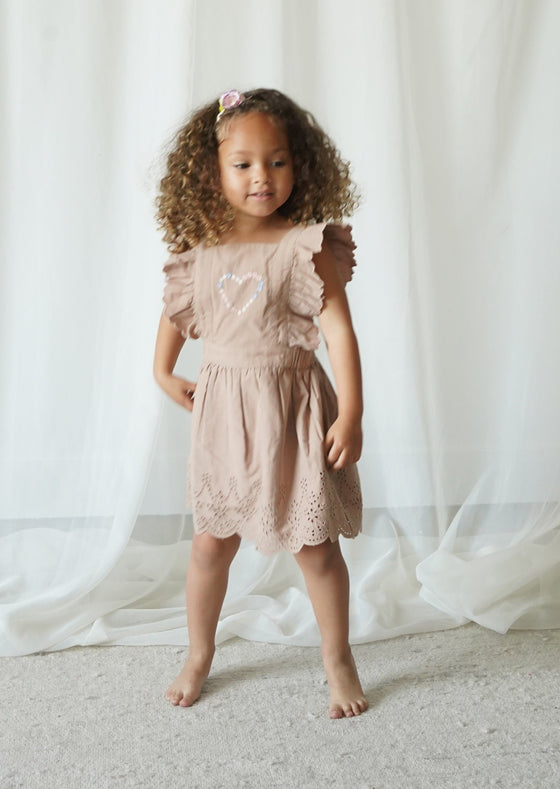 Chloé | Corduroy Cotton Anglaise Dress | Wistful Mauve