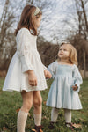 Harlow | Cotton Sparkle Dress | Baby Blue