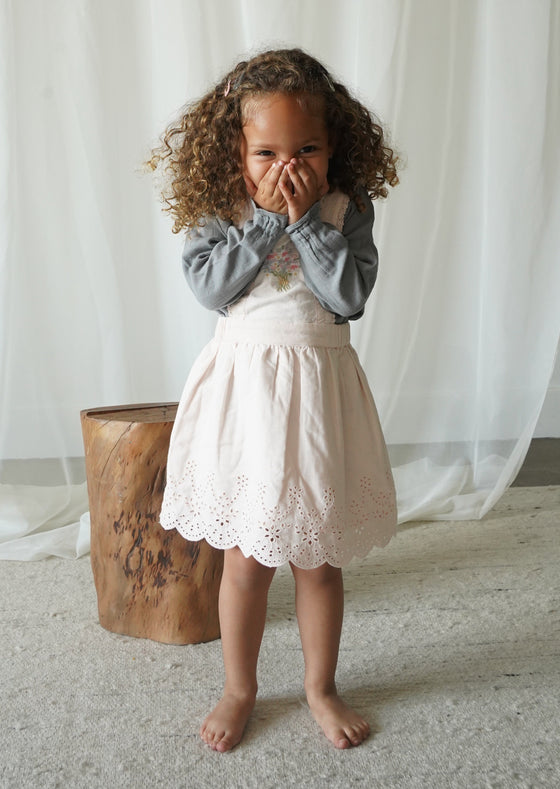 Elea | Corduroy Cotton Anglaise Dress | Primrose