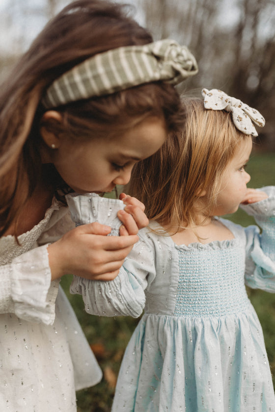 Harlow | Cotton Sparkle Dress | Baby Blue