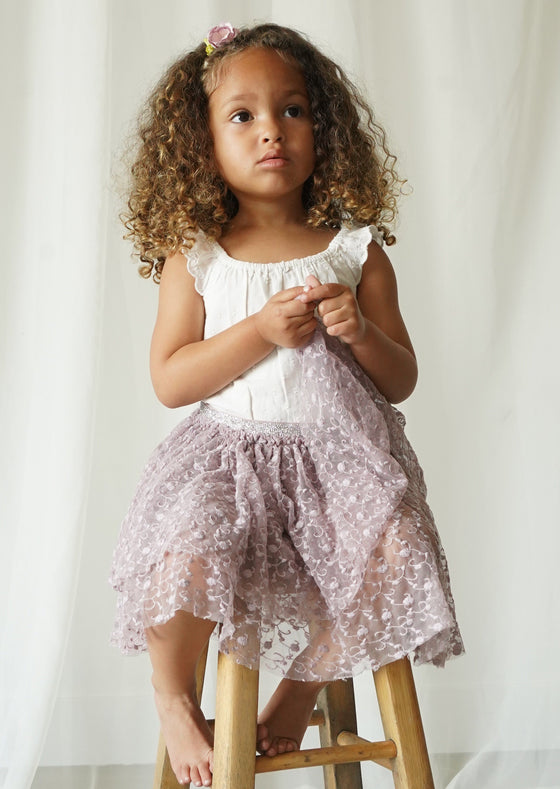 Angeline | Embroidered Sparkle Tulle Skirt | Mulberry Sparkle