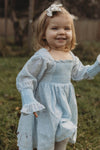 Harlow | Cotton Sparkle Dress | Baby Blue