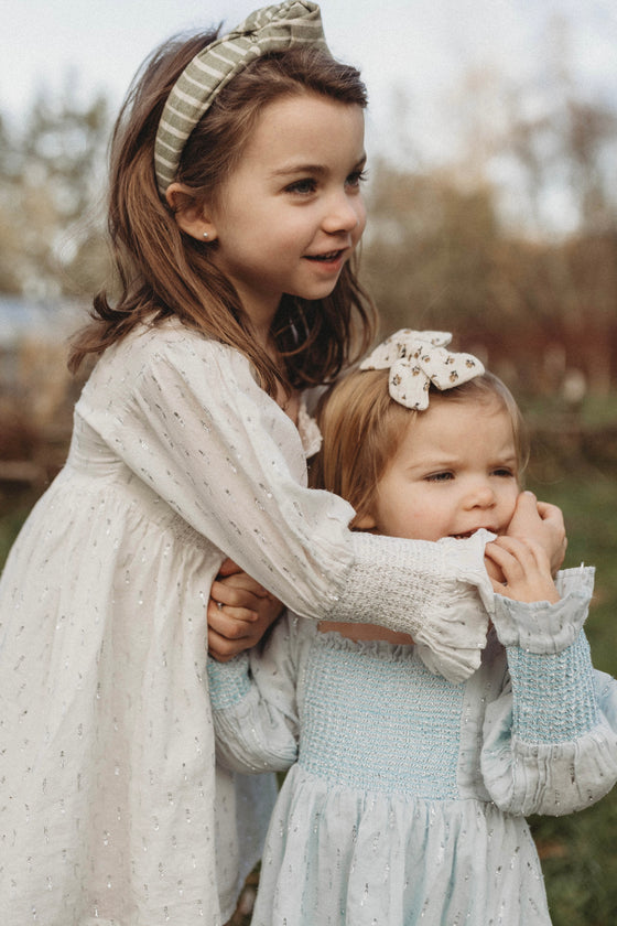 Harlow | Cotton Sparkle Dress | Baby Blue