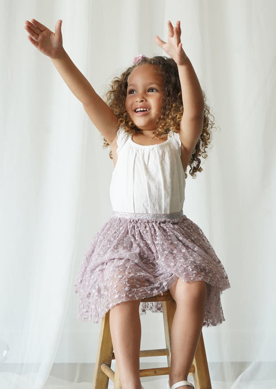 Angeline | Embroidered Sparkle Tulle Skirt | Mulberry Sparkle