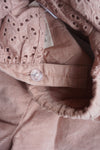 Lili | Corduroy Anglaise Romper | Café Au Lait