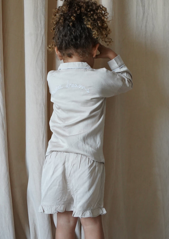 Pajamas Sateen Ruffle Shorts | Fawn