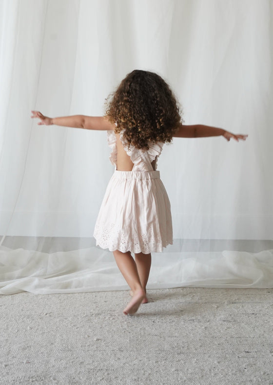 Chloé | Corduroy Cotton Anglaise Dress | Primrose