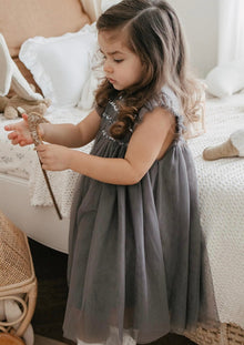  Scarlett | Cotton Tulle Dress | Sleet Gray