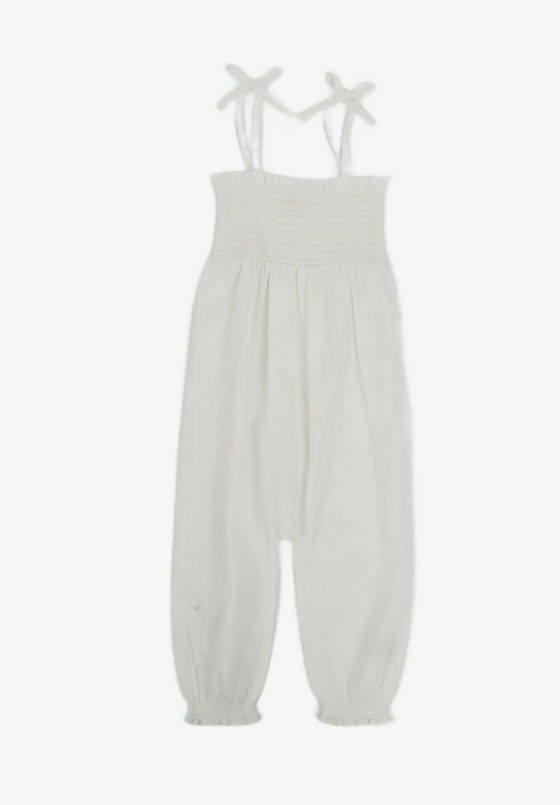 Lily | Swiss Dot Cotton Playsuit | Antique Ivory