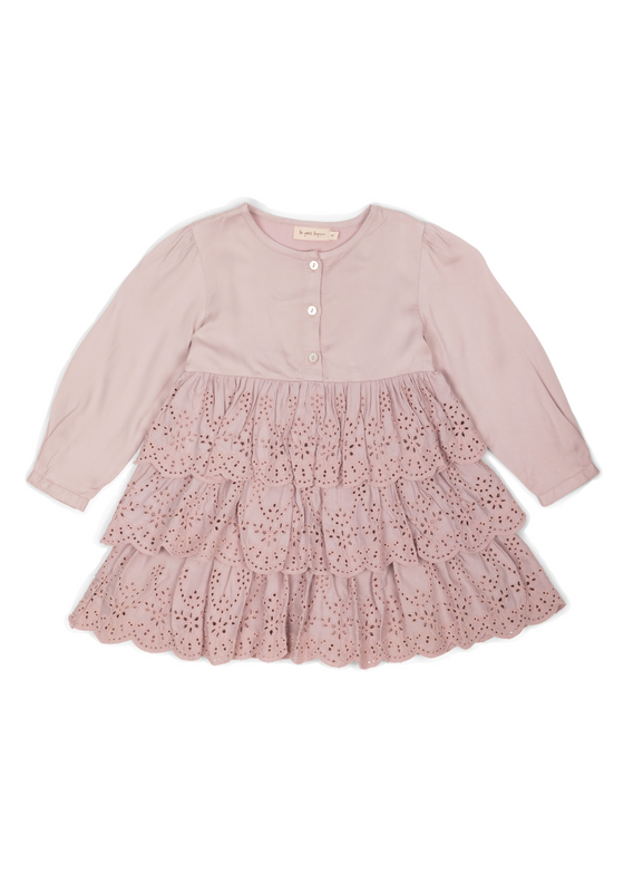 Amelia | Sateen Anglaise Dress | Lilac
