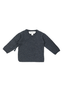  Cashmere Wrap Cardigan | Dark Gray Melange