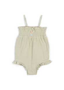  Gabrielle | Organic Muslin Cotton Bouquet Onesie | Sage
