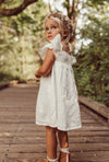 Haven | Swiss Dot Flare Dress | Antique Ivory