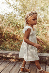 Haven | Swiss Dot Flare Dress | Antique Ivory