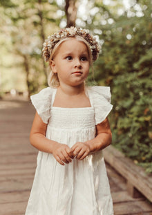  Haven | Swiss Dot Flare Dress | Antique Ivory