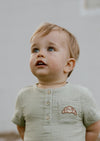 Cayden | Organic Muslin Petit Croissant Set | Sage