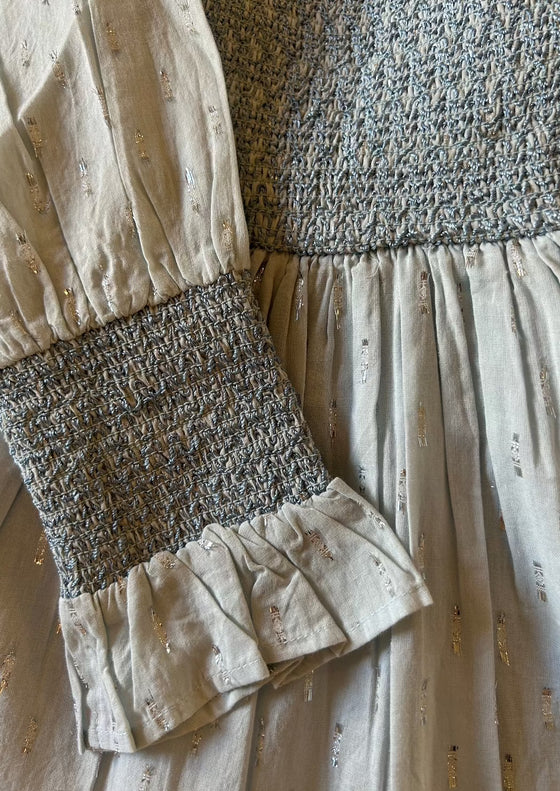 Harlow | Cotton Sparkle Dress | Baby Blue
