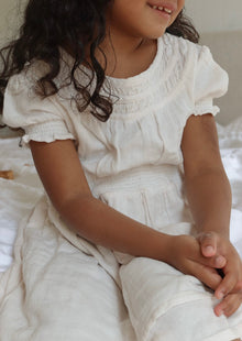  Willow | Organic Muslin Cotton Dress | Coconut Cream