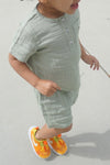 Cayden | Organic Muslin Petit Croissant Set | Sage